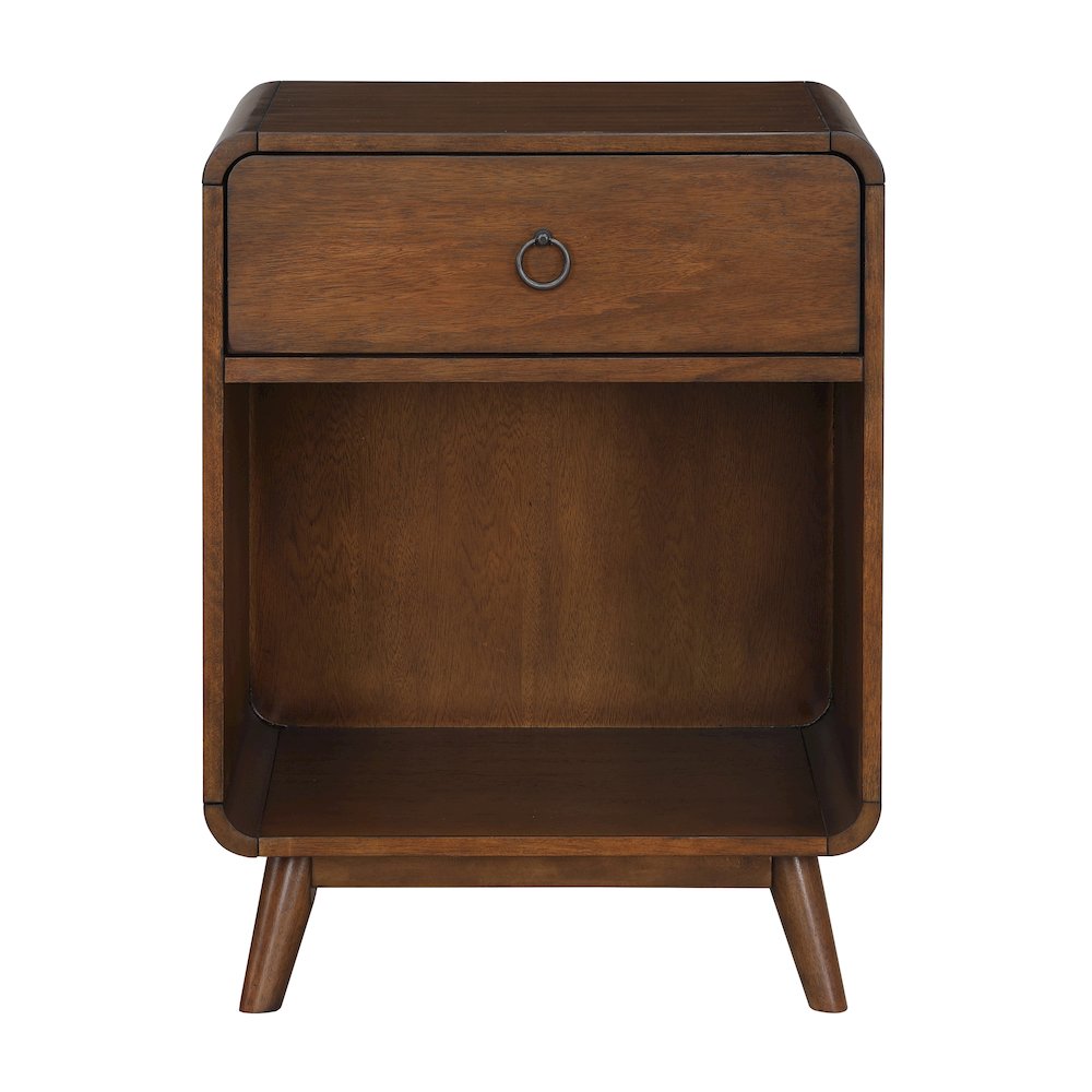Ocala Mid-Century Wood 1-Drawer Side Table