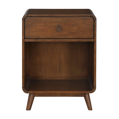 Ocala Mid-Century Wood 1-Drawer Side Table