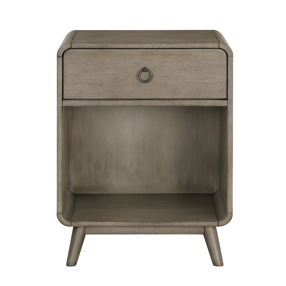 Ocala Mid-Century Wood 1-Drawer Side Table