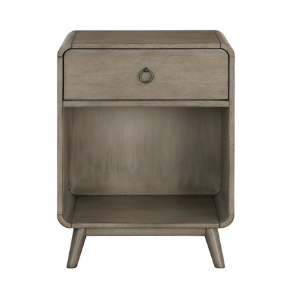 Ocala Mid-Century Wood 1-Drawer Side Table