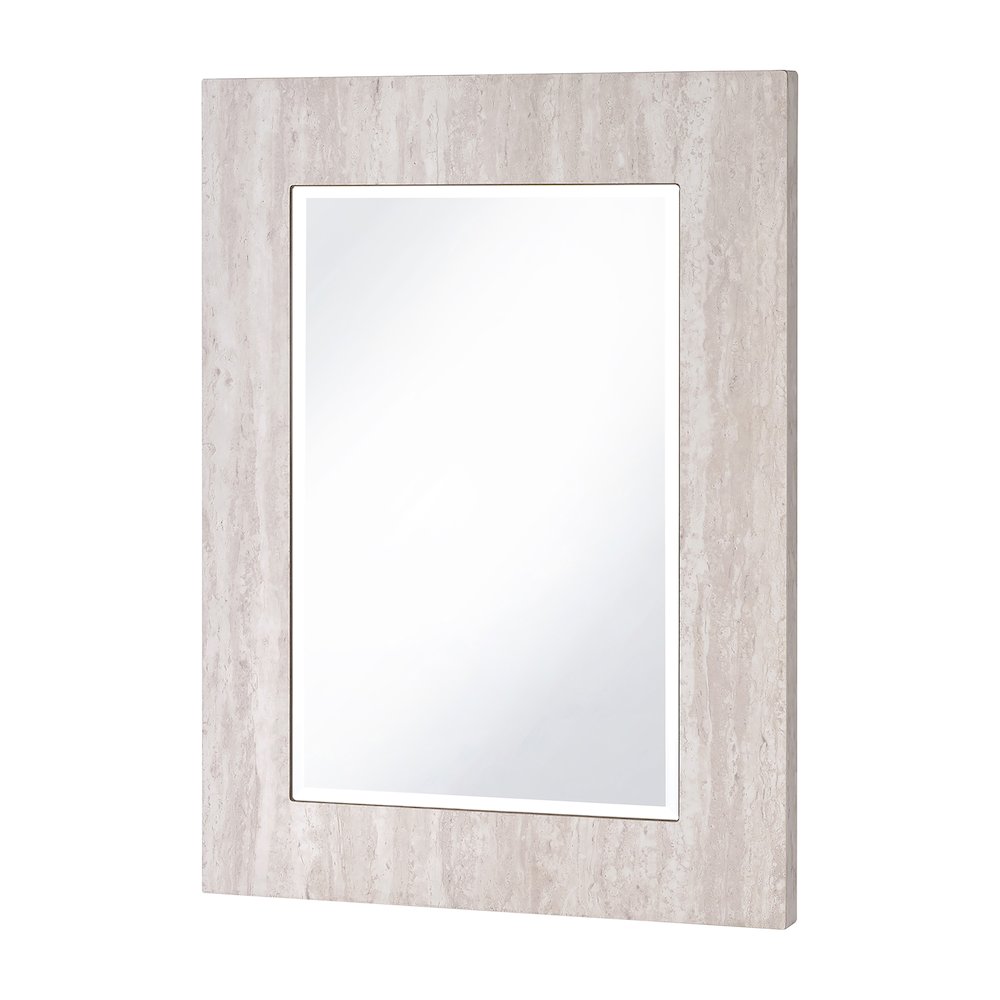 Thayer Wood Rectangular Beveled Wall Mirror in White