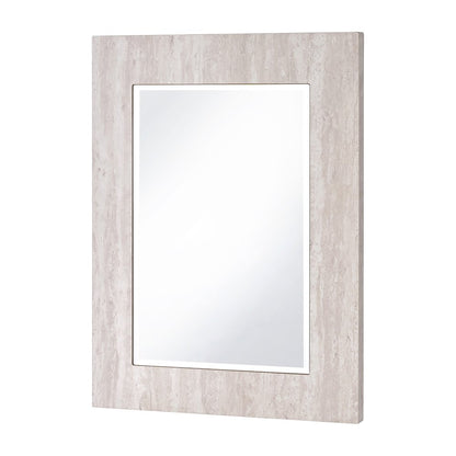 Thayer Wood Rectangular Beveled Wall Mirror in White