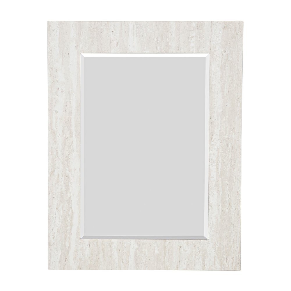 Thayer Wood Rectangular Beveled Wall Mirror in White