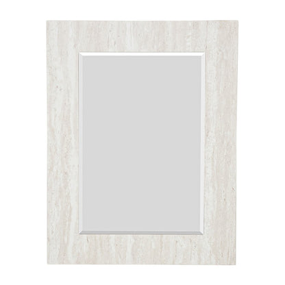 Thayer Wood Rectangular Beveled Wall Mirror in White