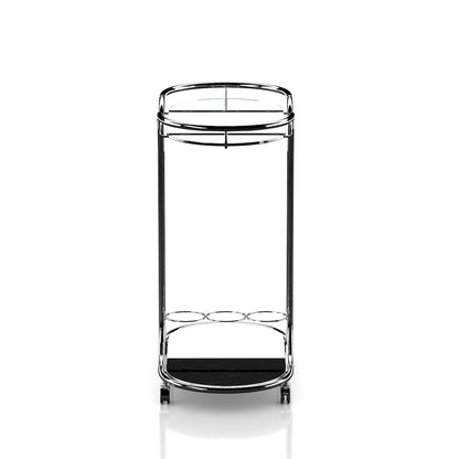 Scanlin Contemporary Metal 2-Tier Serving Cart in Chrome