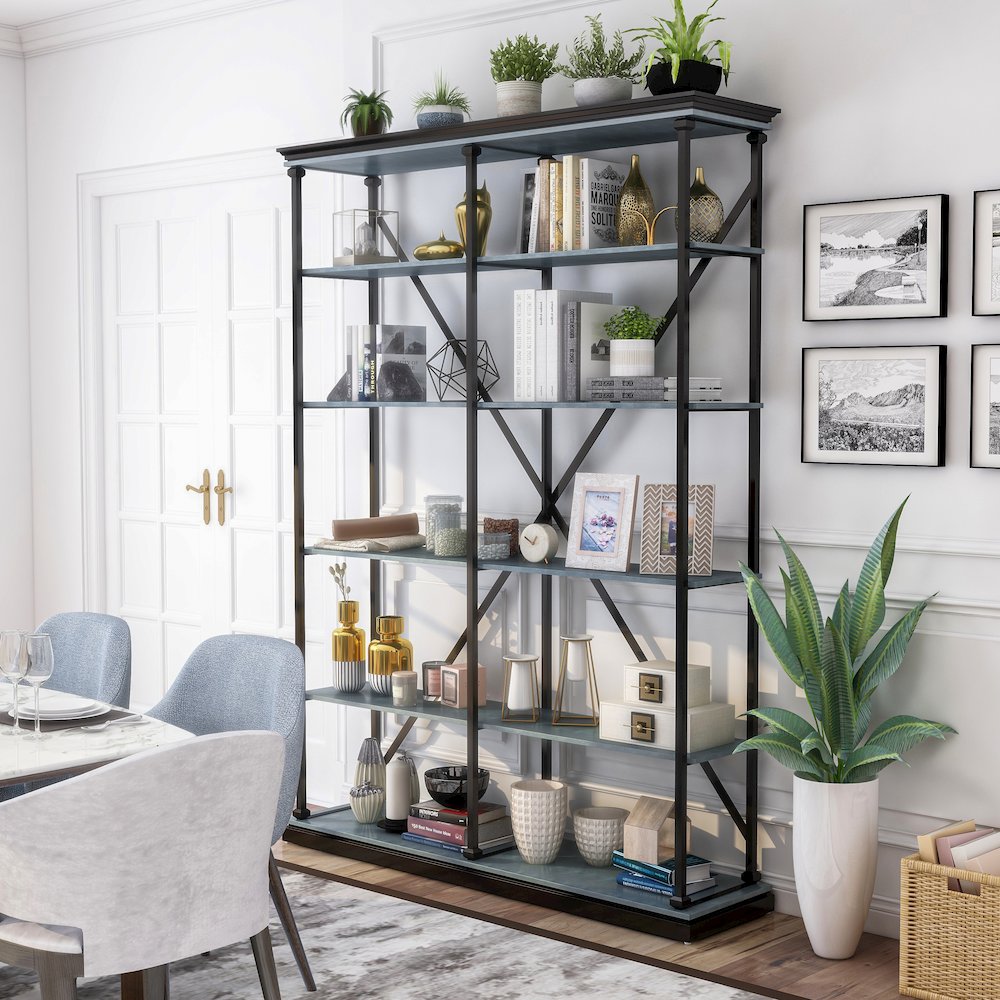 Toggin Industrial Metal 58-Inch Bookcase