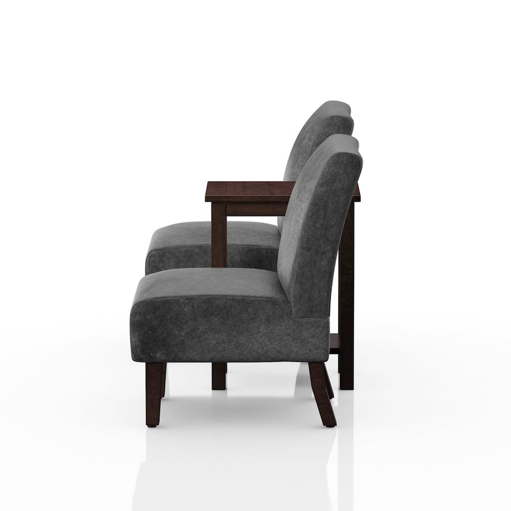 Drydan 3-Piece Wood Accent Table and Chair Set in Gray