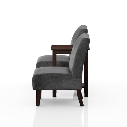 Drydan 3-Piece Wood Accent Table and Chair Set in Gray