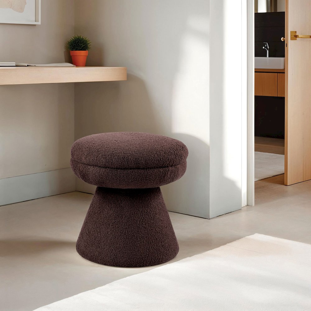 Thia Modern 17.5" Upholstered Mushroom-Shape Design Ottoman