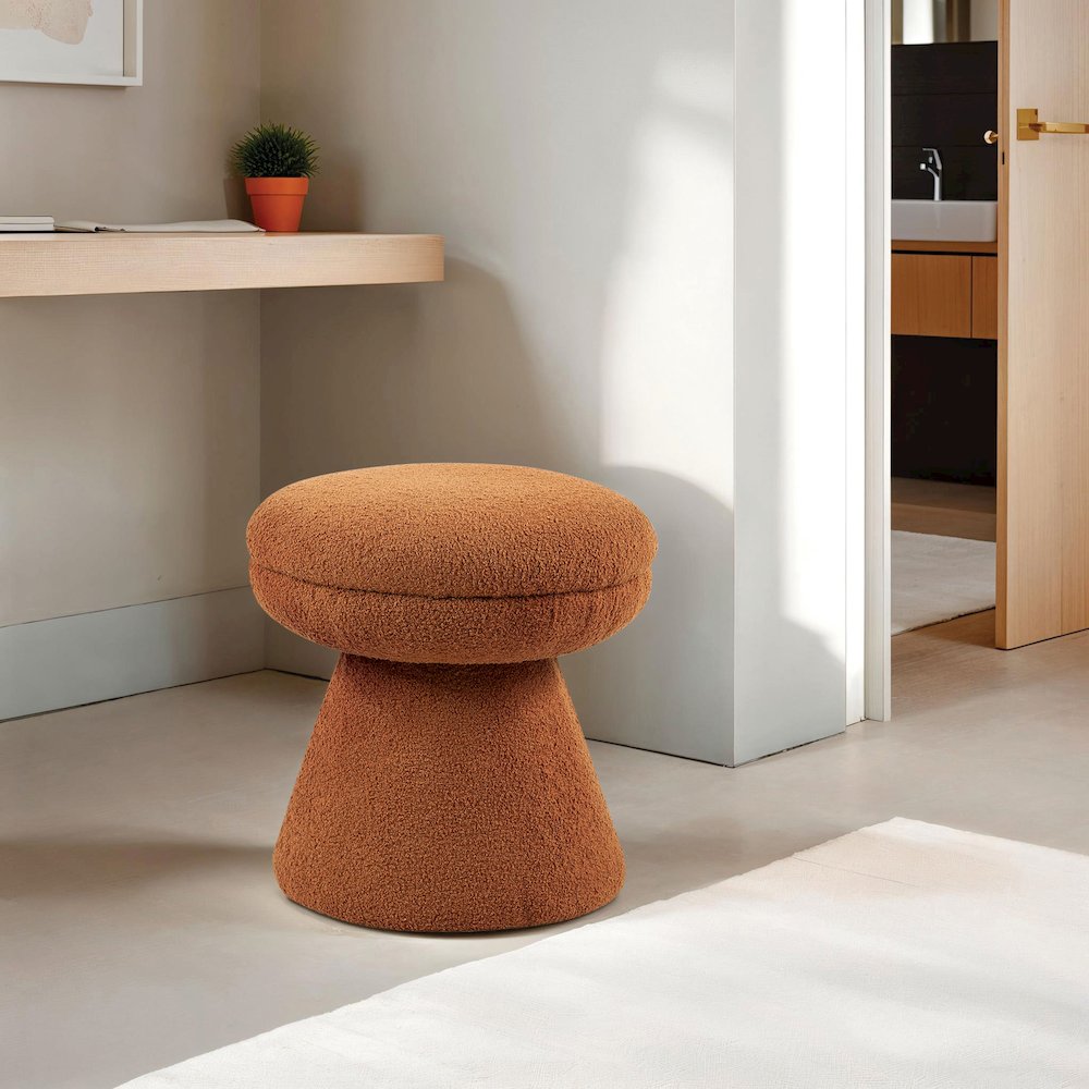 Thia Modern 17.5" Upholstered Mushroom-Shape Design Ottoman