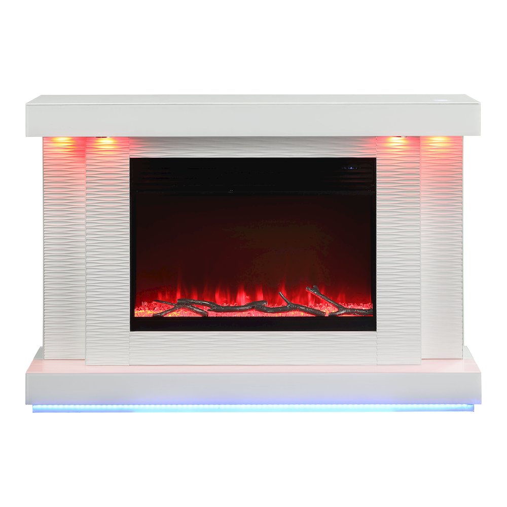 Cicely Modern White 55-inch Fireplace TV Stand
