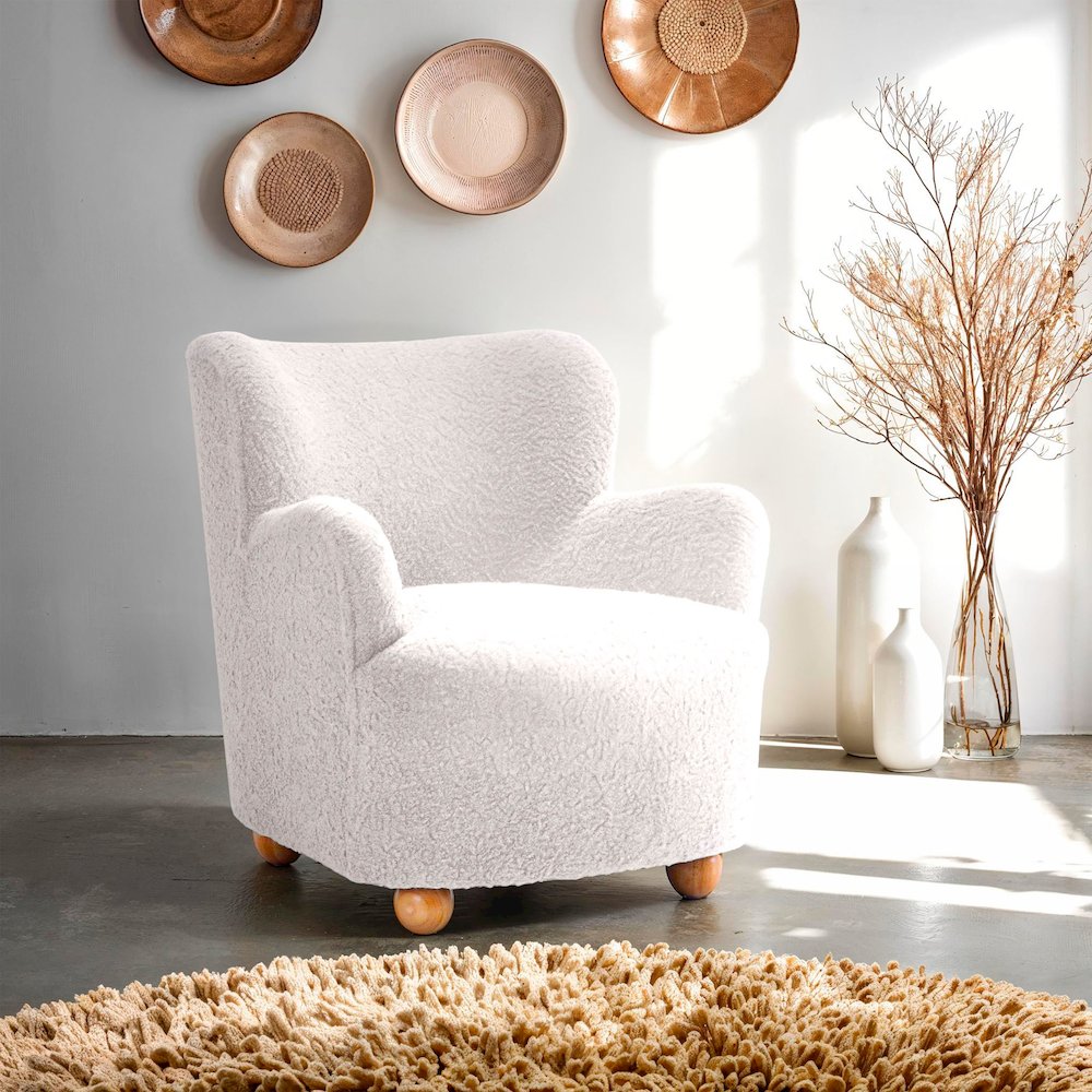 Evelio Modern Accent Chair with Wingback Design
