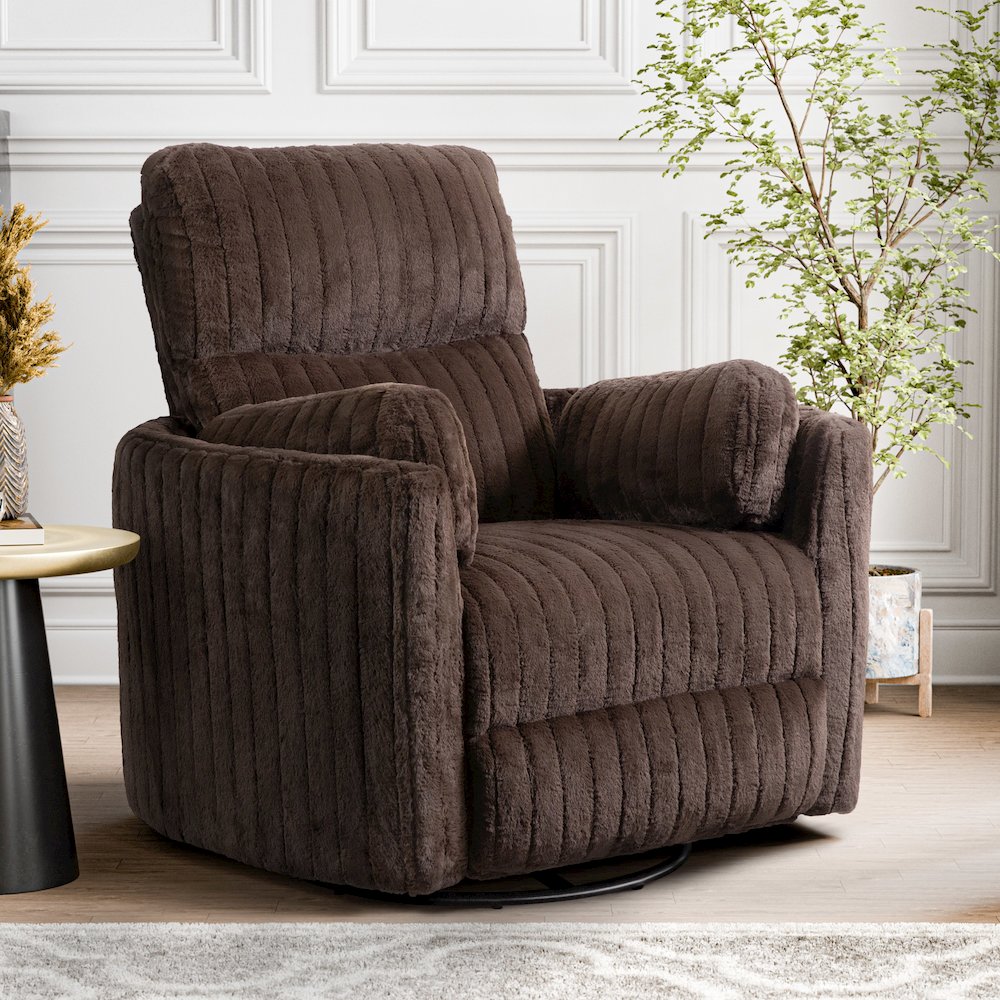 Viridor Fabric Glider Swivel Power Recliner with USBs