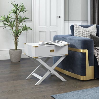 Nenol Contemporary Wood X-Shape Legs End Table