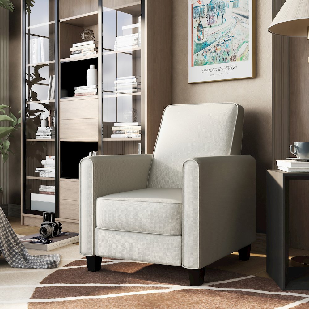 Ducee Transitional Fabric Push Back Chair