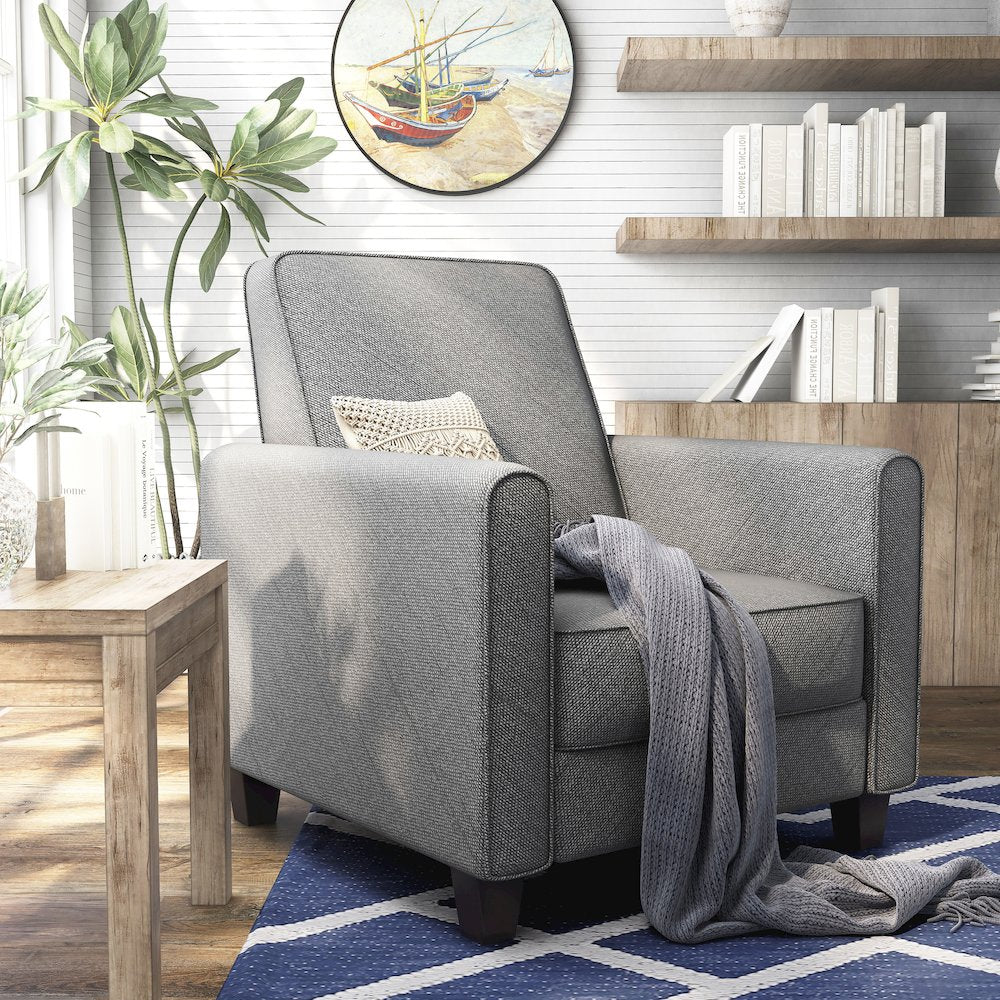Ducee Transitional Fabric Push Back Chair