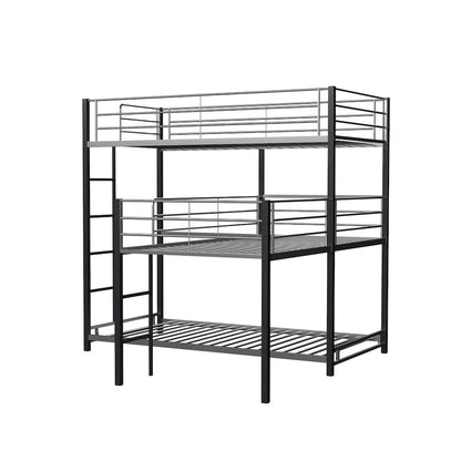 Crossman Metal Twin Triple Bunk Bed in Sand Black