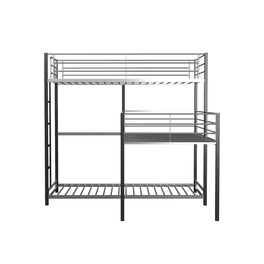 Crossman Metal Twin Triple Bunk Bed in Sand Black