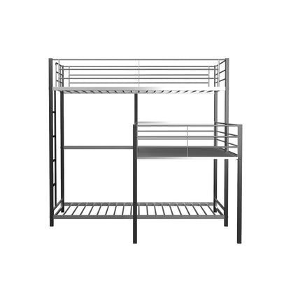 Crossman Metal Twin Triple Bunk Bed in Sand Black