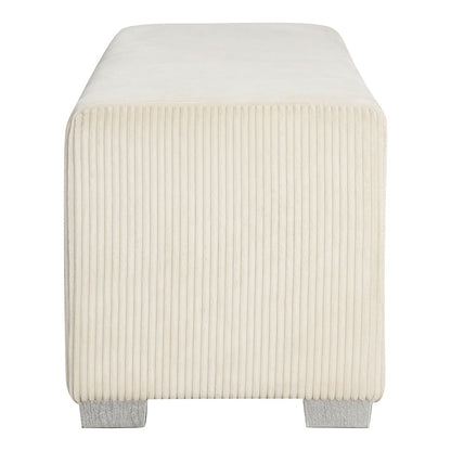 Alson Fabric Bench with Crystal Visual Fireplace