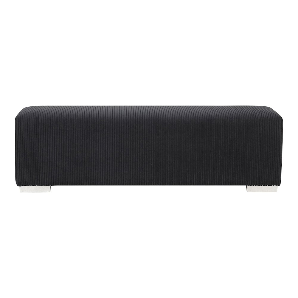Alson Fabric Bench with Crystal Visual Fireplace