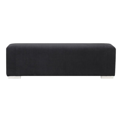 Alson Fabric Bench with Crystal Visual Fireplace