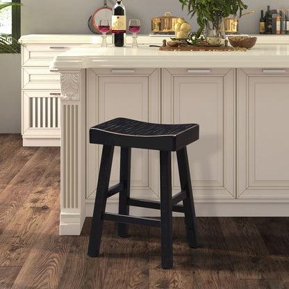 Fuller Solid Wood Saddle Stools (Set of 2)