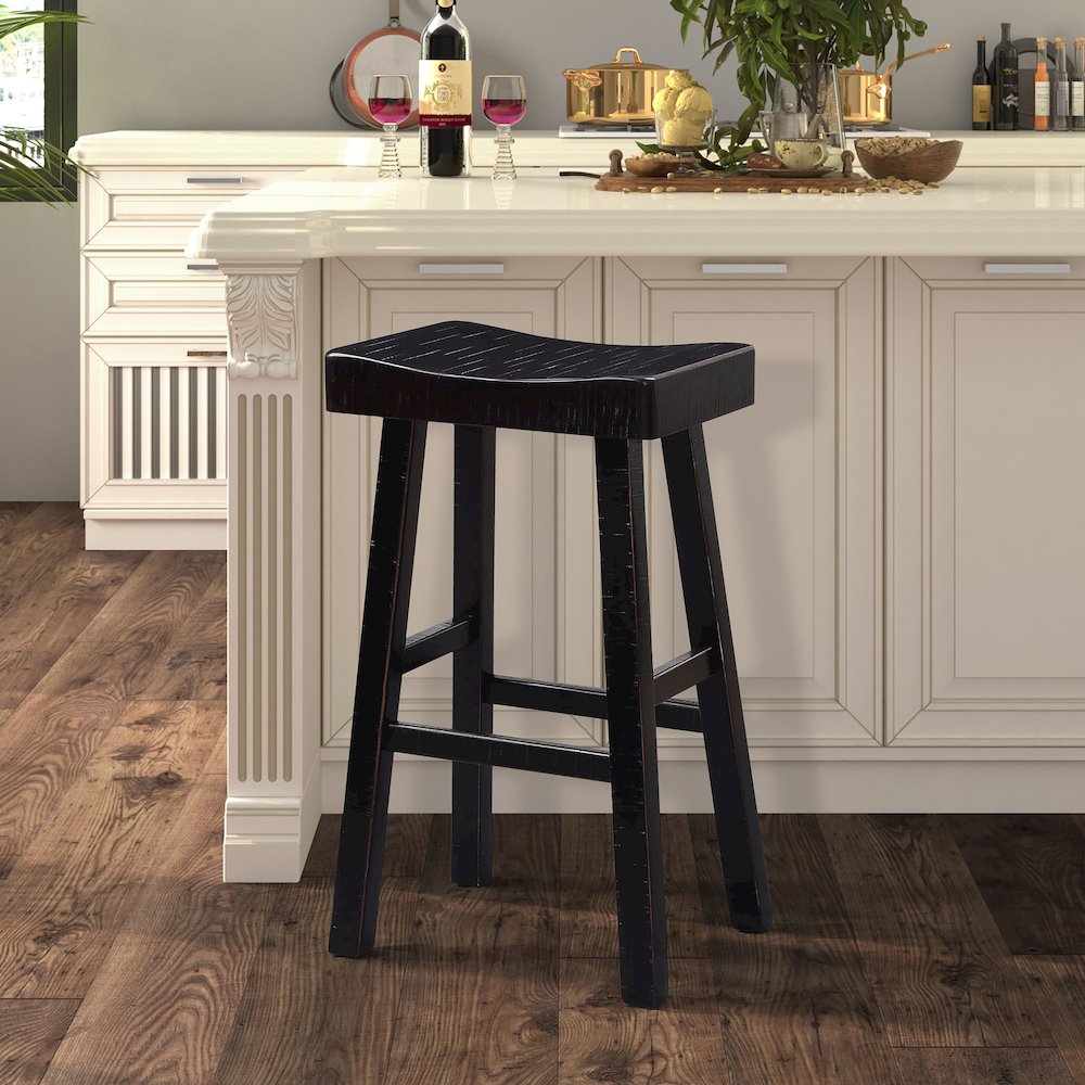 Fuller Solid Wood Saddle Stools (Set of 2)