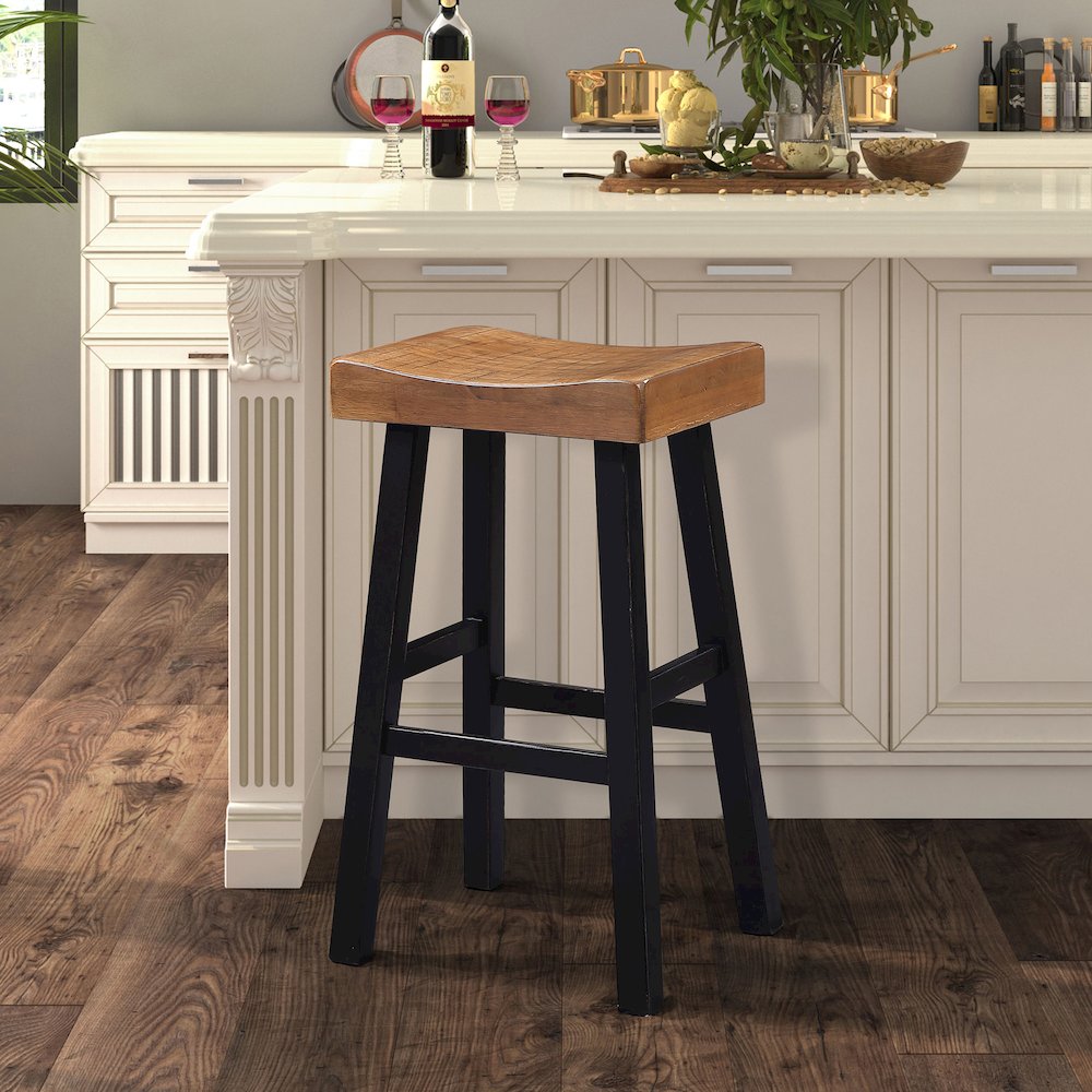 Fuller Solid Wood Saddle Stools (Set of 2)