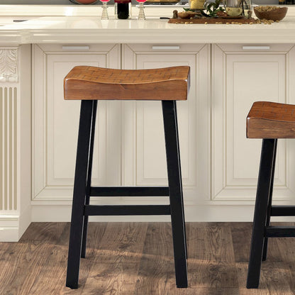 Fuller Solid Wood Saddle Stools (Set of 2)