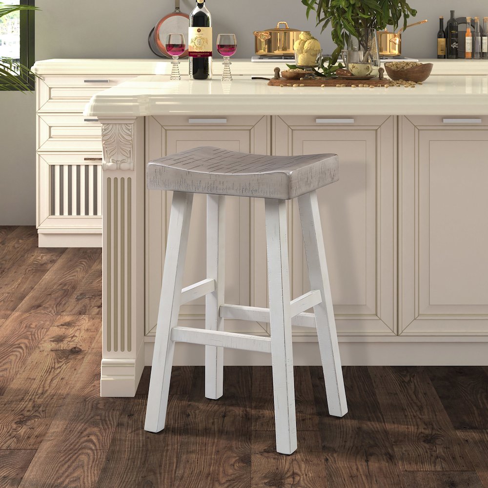 Fuller Solid Wood Saddle Stools (Set of 2)