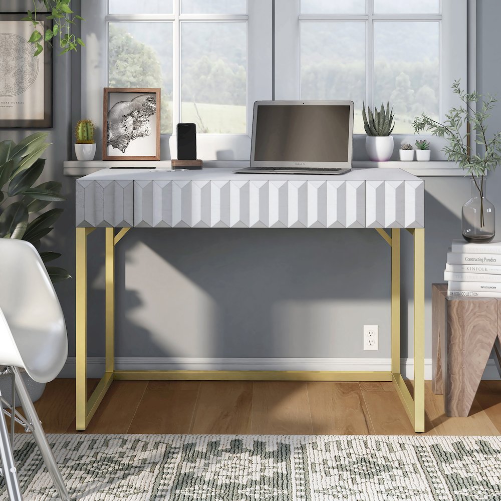 Giffore Wood Writing Desk with USB Port