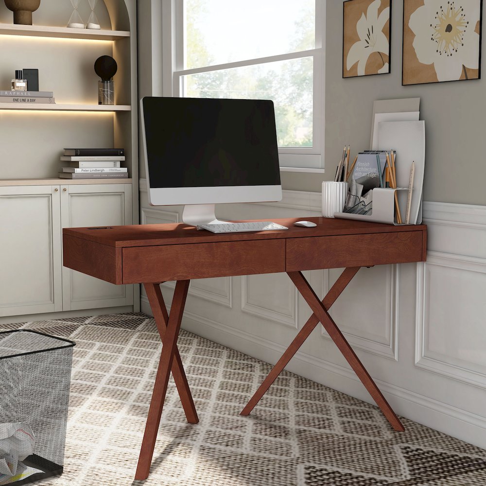 Alto Wood Writing Desk with USB
