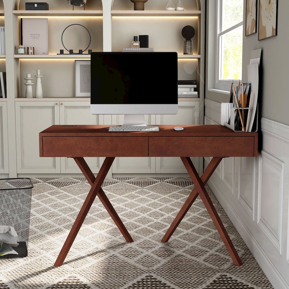 Alto Wood Writing Desk with USB
