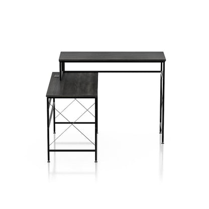 Washall Industrial Wood Computer Desk with USB in Gray