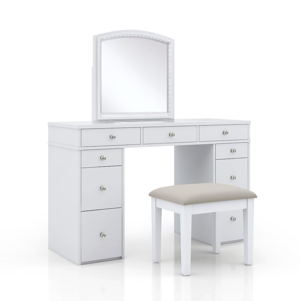 Galveston Solid Wood 3-Piece Vanity Set in White