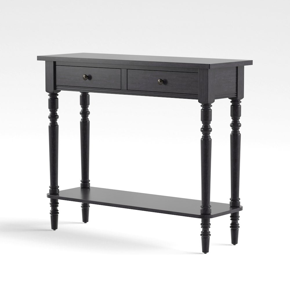 Humphry Transitional Wood 2-Drawer Writing Desk in Gray