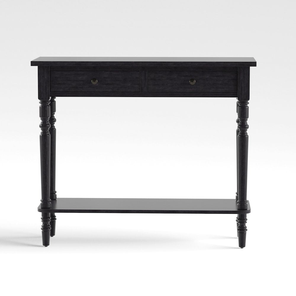 Humphry Transitional Wood 2-Drawer Writing Desk in Gray