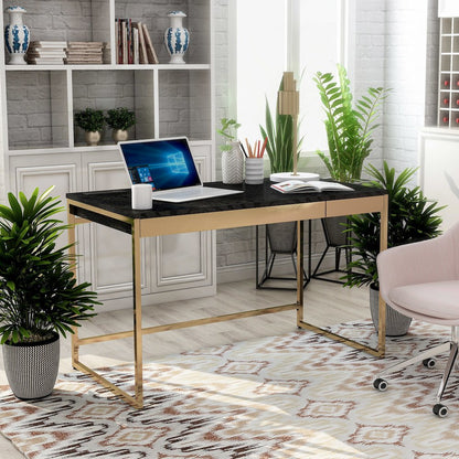 Abair Metal Writing Desk with USB Port