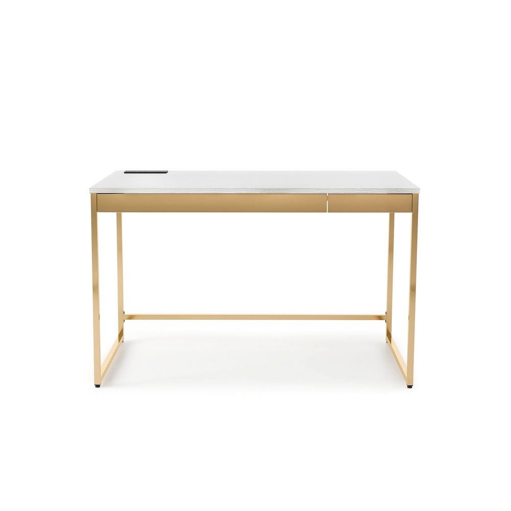 Abair Metal Writing Desk with USB Port