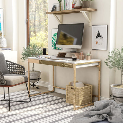 Abair Metal Writing Desk with USB Port