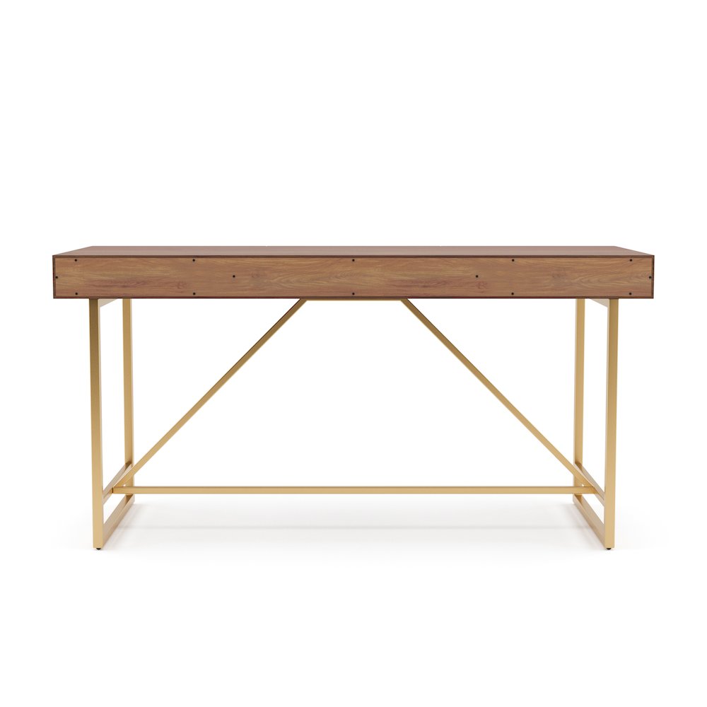 Teviot Wood 3-Drawer Writing Desk in Light Walnut