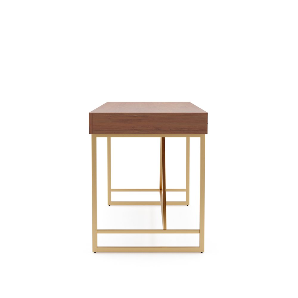 Teviot Wood 3-Drawer Writing Desk in Light Walnut