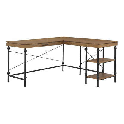 Diego L-shaped Wooden Desk
