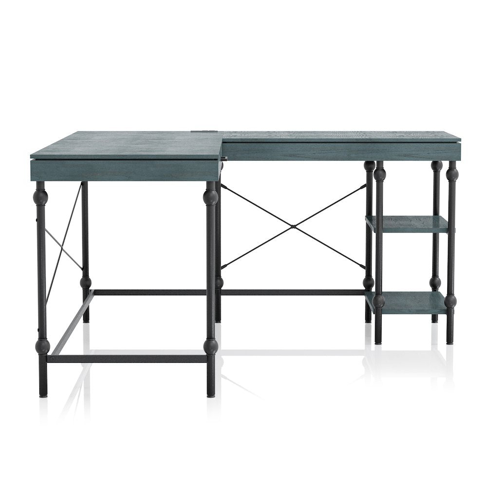 Diego L-shaped Wooden Desk