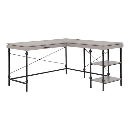 Diego L-shaped Wooden Desk