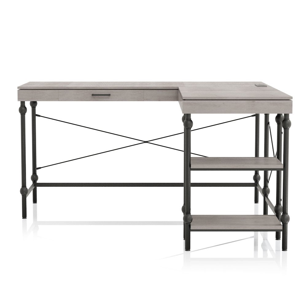Diego L-shaped Wooden Desk