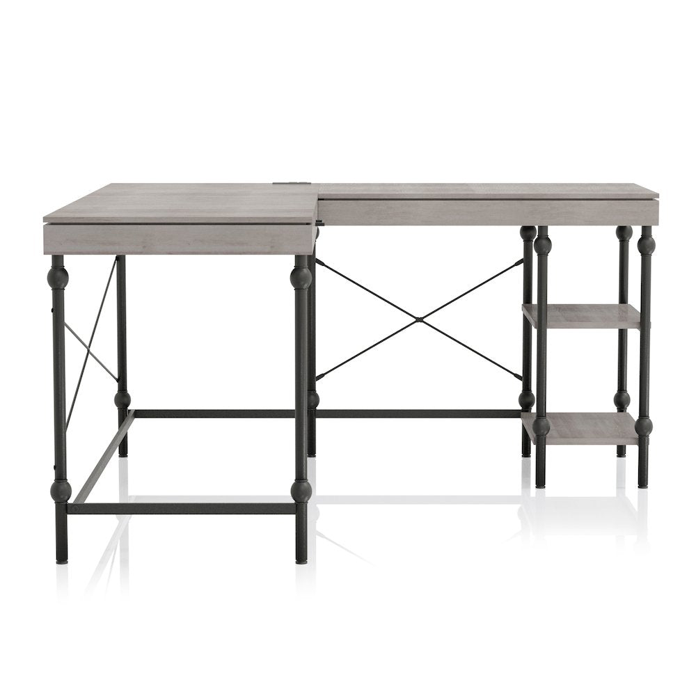 Diego L-shaped Wooden Desk