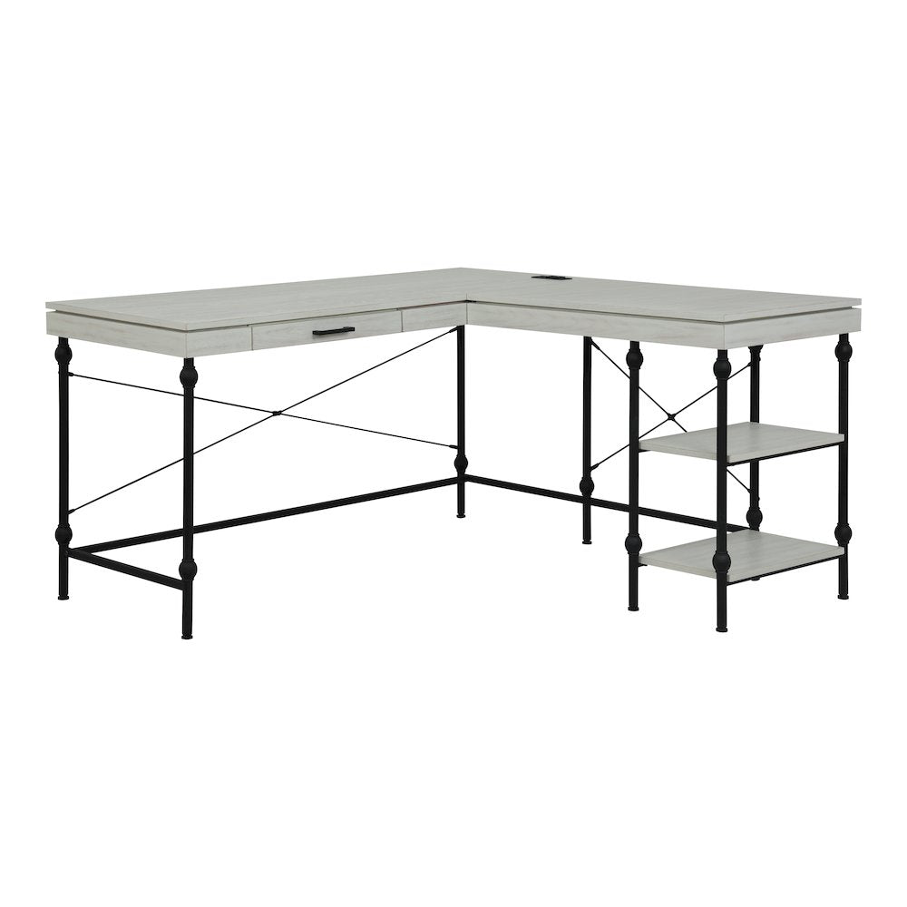 Diego L-shaped Wooden Desk