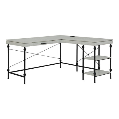 Diego L-shaped Wooden Desk